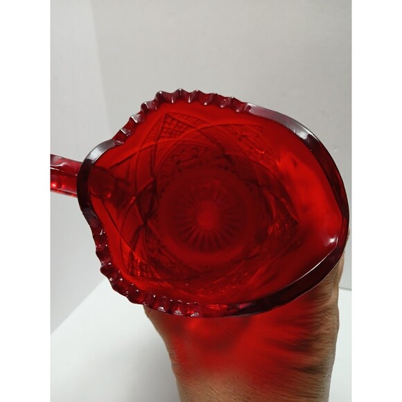 Vintage Westmoreland Ruby Red Amberina Glass 6" Pitcher Glows! - Picture 8 of 15
